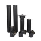 Single Wall 6 Inch Black Stove Pipe Stainless Steel Chimney Flue Kits