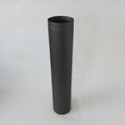 6 Inch Straight Single Wall Stainless Steel Flue Pipe Black Powder Coated System
